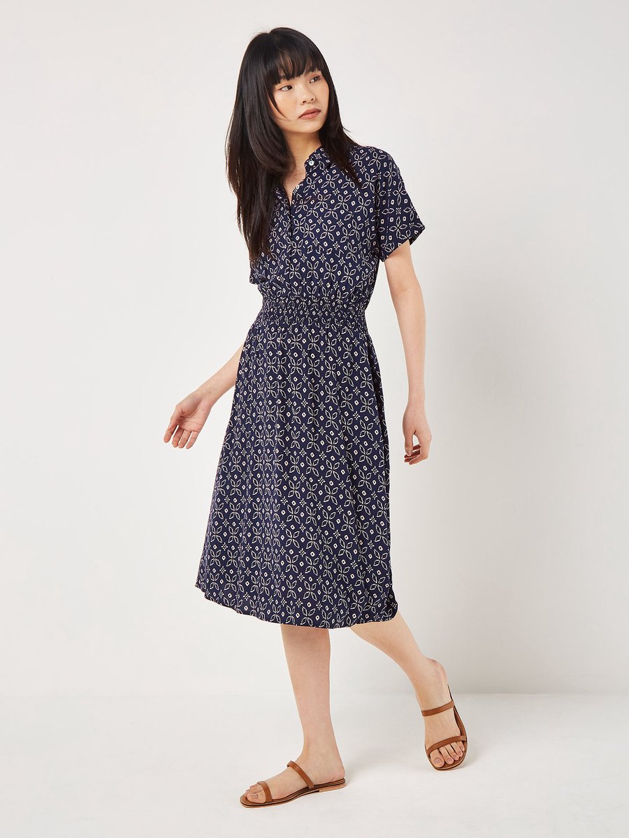 Midi-jurk met batikpatroon