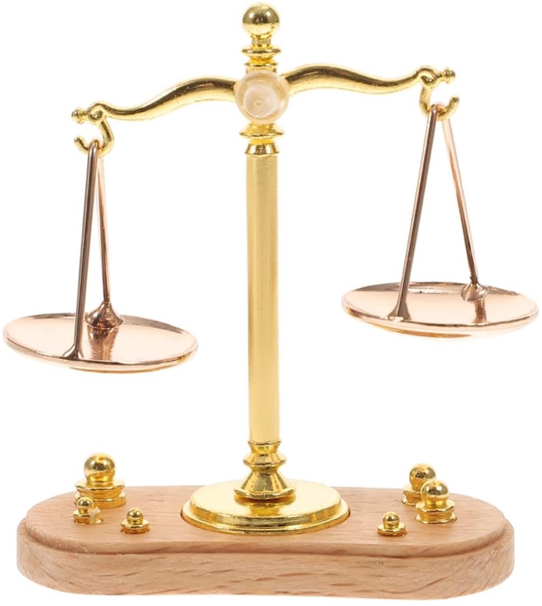 aladdien - Miniatuur Weegschaal - 6 Balansgewichten - 1:12 Schaalmodel - Precisie - Weegschalen - Geschikt voor modelbouw - Formaat: Compact