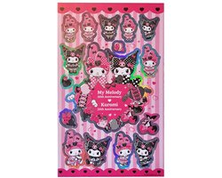 Sakami Merchandise Sanrio Pink Black Party Series Sticker Pack Kuromi & My Melody Patches & Stickers
