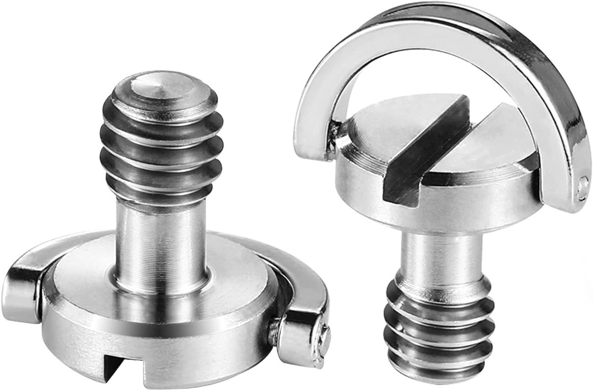 Screw met D-ring 1/4'' Bevestigingsschroef voor Camera Statief en Snelle Ontgrendeling, Geschikt voor Videoproductie en Fotografie