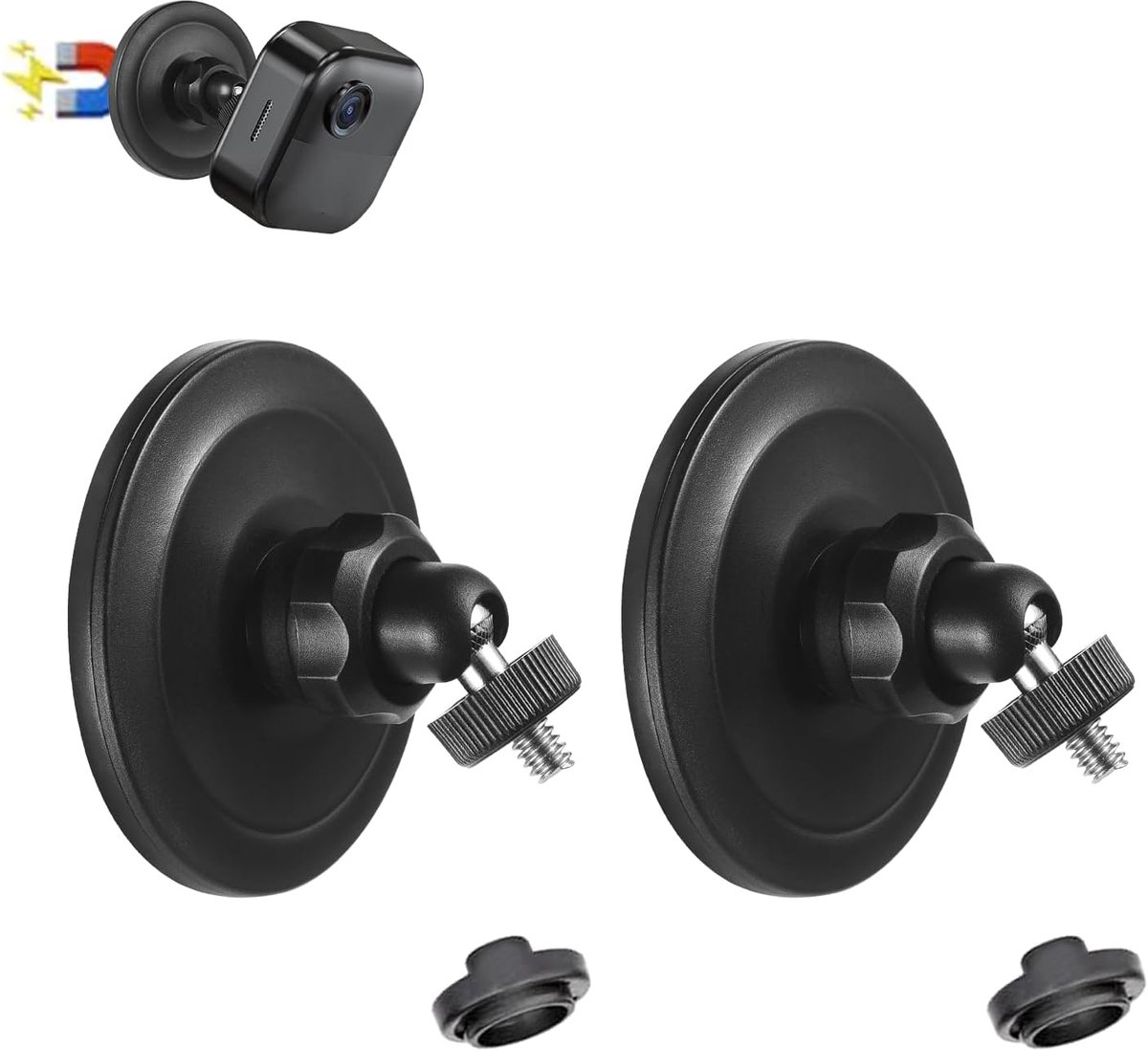 2 stuks magnetische muurbevestiging, Geschikt voor Blink Outdoor 4 (4e generatie), Blink Outdoor 3/XT2/XT en Blink Mini – 360° verstelbare boorvrije magnetische camerahouder voor stalen of vlakke oppervlakken, zonder gereedschap te gebruiken.
