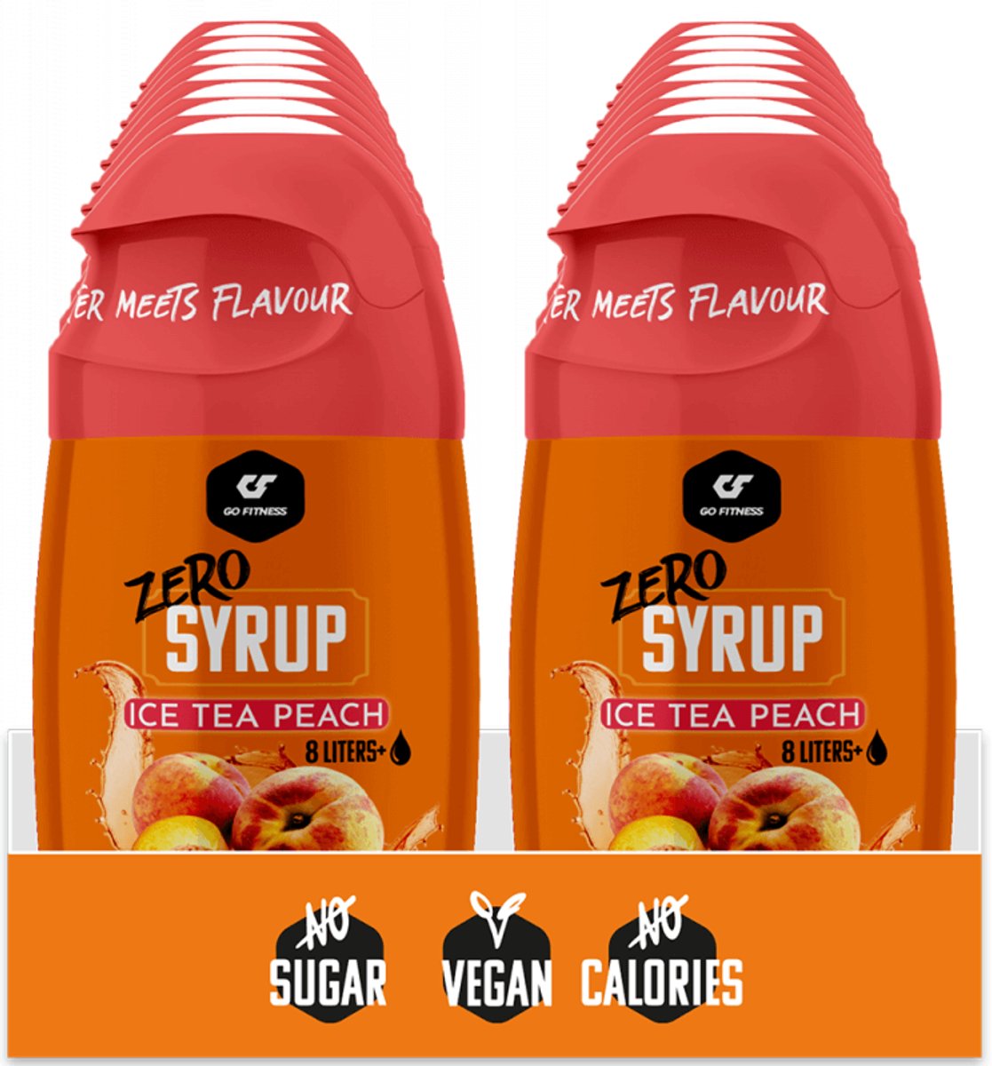 Go Fitness Zero Syrup (16x65ml) Ice Tea Peach - Functionele voeding - Smaakstoffen/zoetstoffen