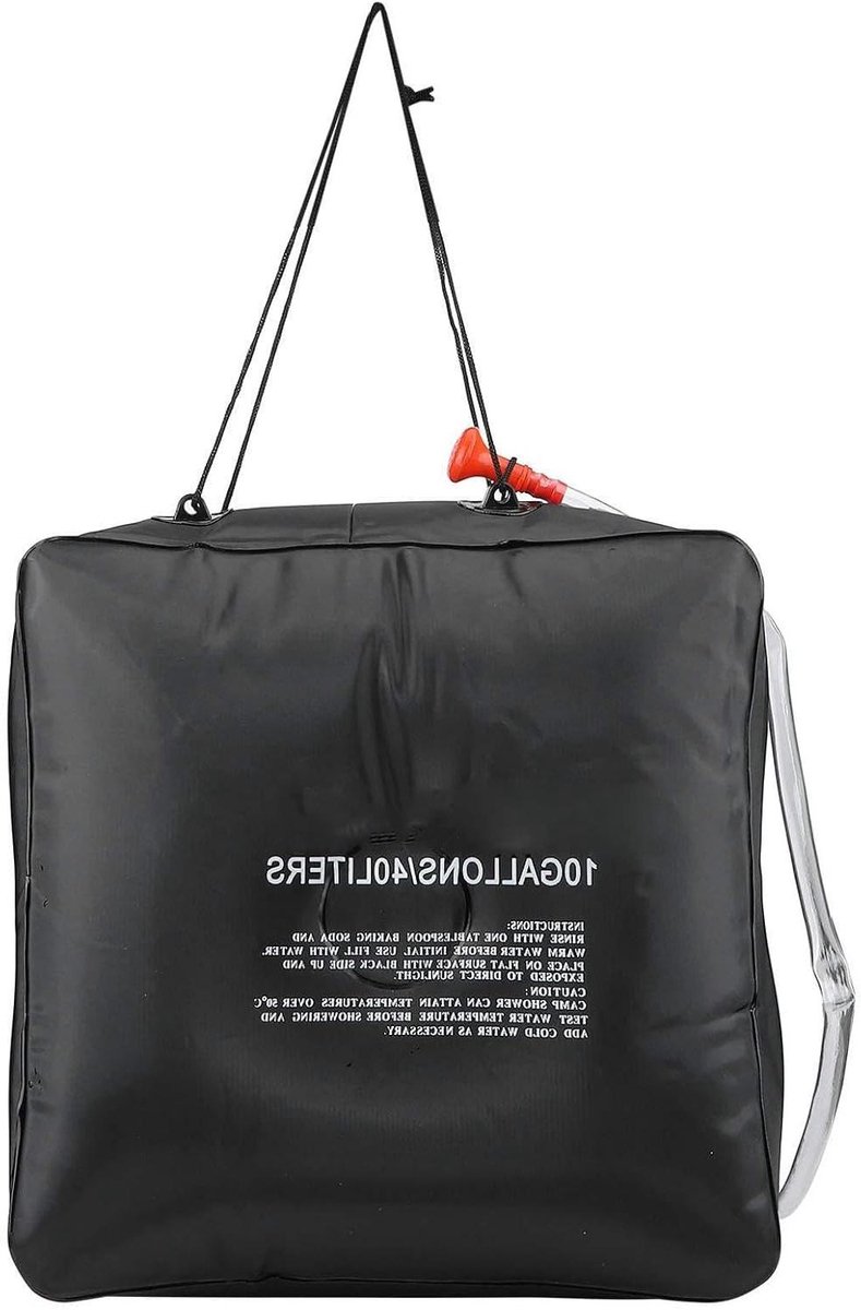 Draagbare Douche - Campingdouche Waterzak - Buiten Douchen - Automatische Warmteabsorptie - 40 Liter - Zwart