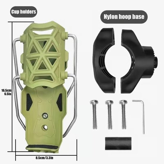 Solfit - Universele Bekerhouder & Fleshouder - 360° Draaibaar - Voor Kinderwagen, Fiets & Motor - Verstelbaar & Zonder Gereedschap - Anti-Mors - Zwart - HOLDITO — afbeelding 3
