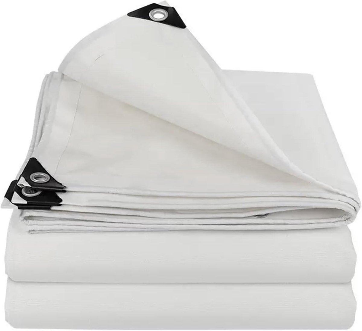 Zware Waterdichte Zeilen - Afdekzeil Canvas - Buiten Beschermen - Verstevigde Hoeken - 1.2x2.4m - Wit