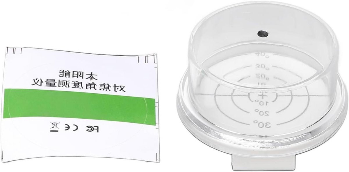 Zonnehoekgeleider - Hoekmeter Zonnepaneel - Energie Efficiëntie Verbeteren - Nauwkeurige Hoekmeting - 4.5 cm Diameter - Wit