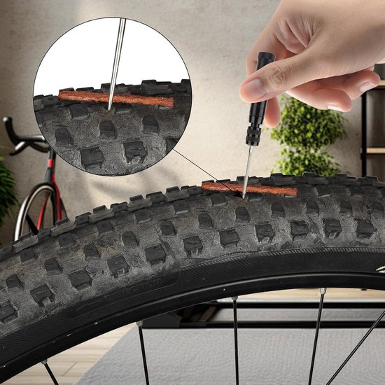 Bandenreparatieset Motorfiets - Fietsbanden Reparatiekit - Snel Banden Plakken - Universele Compatibiliteit - 11 x 3 x 3 cm - Zwart — afbeelding 3
