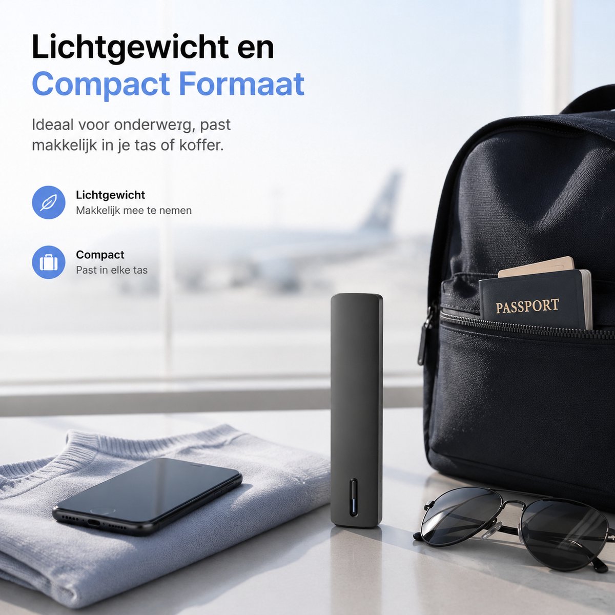 Sounix Portable Bluetooth Printer - A4 Formaat - Draadloos - Thermische Inktvrije Printer - Zwart — afbeelding 3
