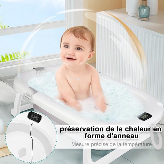 Opvouwbare Babybadkuip met Thermometer - Ergonomisch en Compact - Baby Verzorging Essentials voor 0-24 Maanden — afbeelding 2