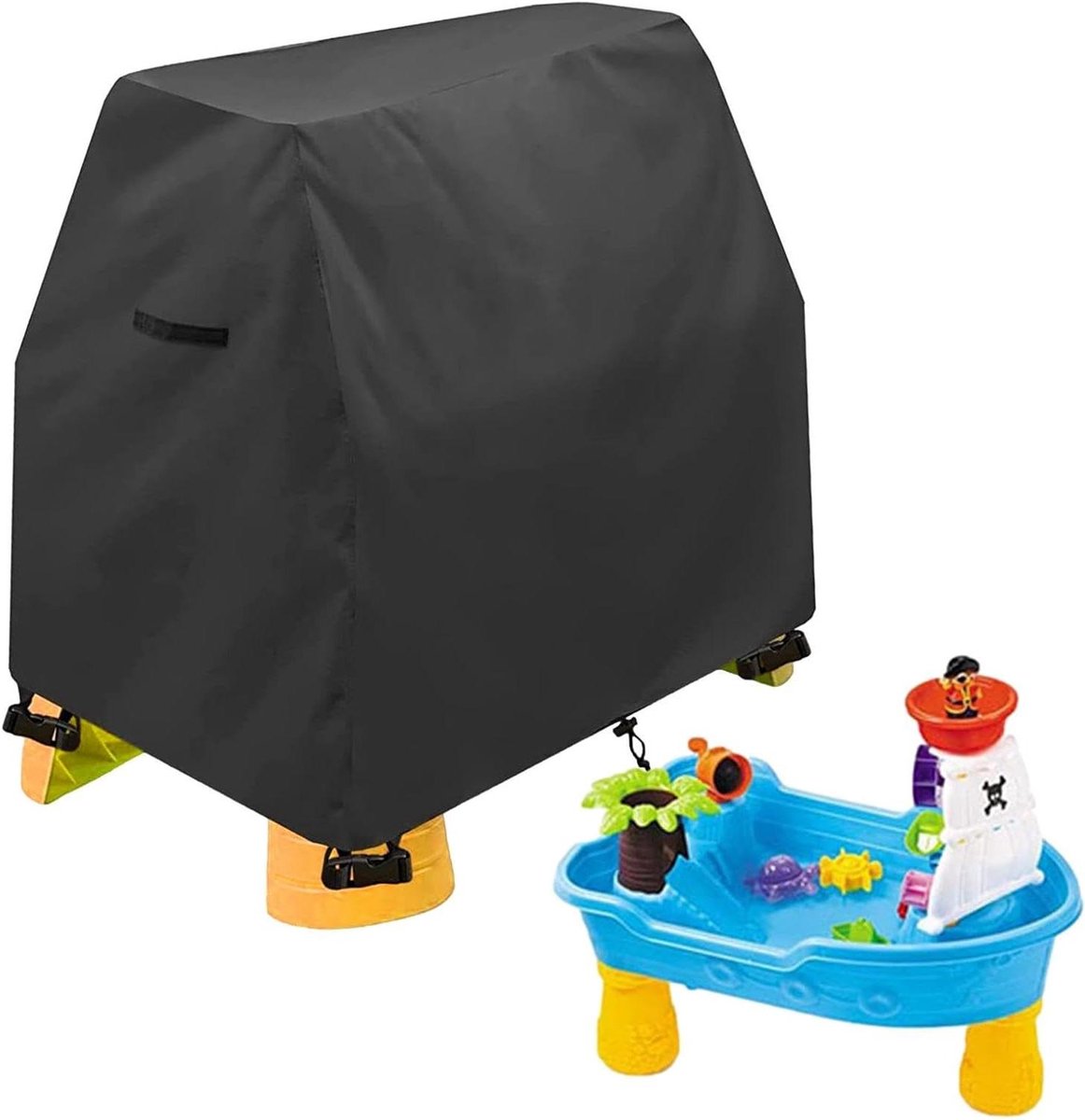 Watertafel Afdekhoes - Speeltafelhoes Buiten - Speeltafel Beschermen - Optimale Pasvorm - 104 x 635 x 838 cm - Zwart