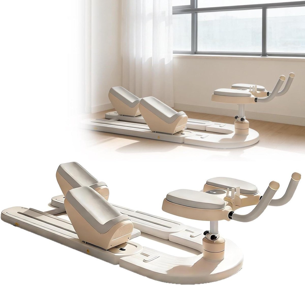 Kruiptrainingsapparaat - Buikspiertrainer Core Trainer - Core Versterken - Verstelbare Hoogte - 124 x 45.5 x 32 cm - Zwart