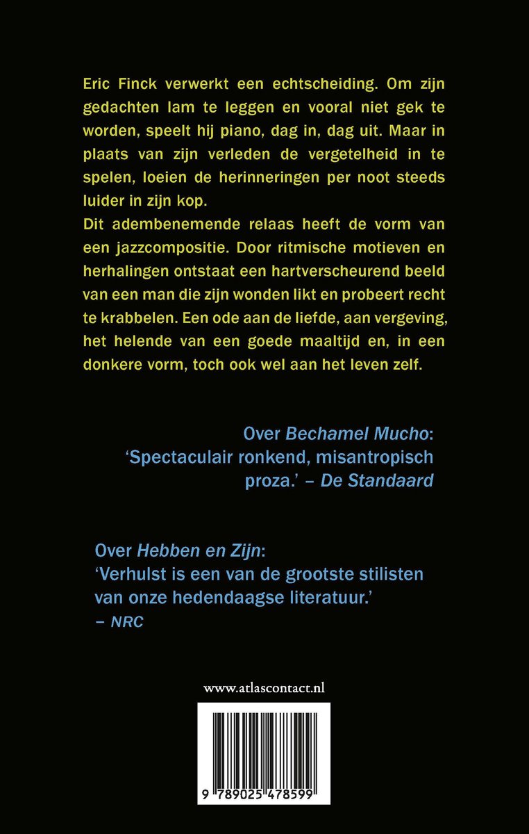 Achterkant boek met tekst en barcode