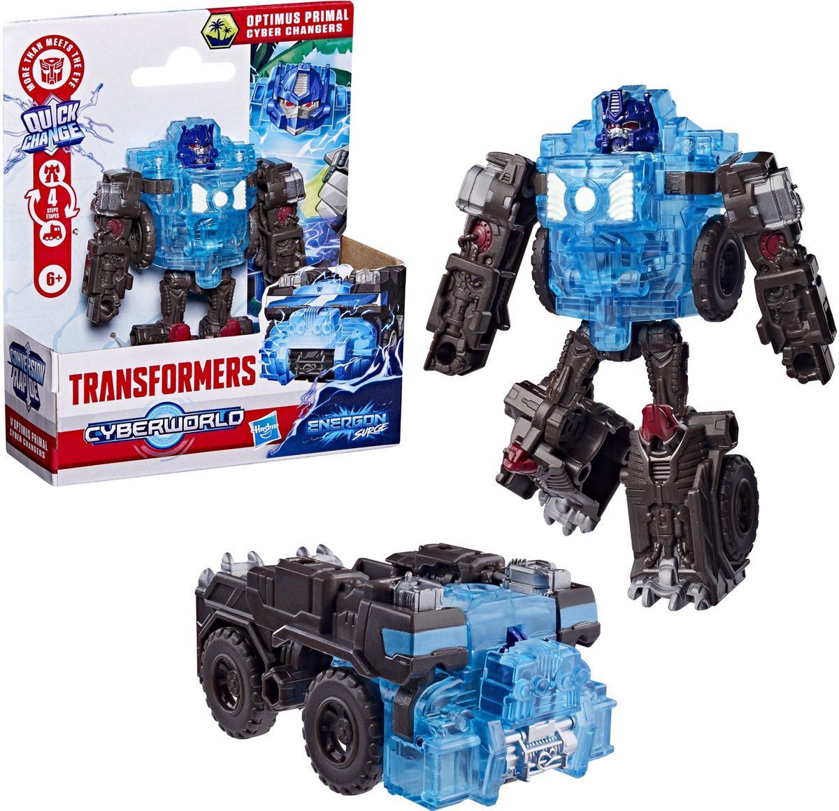 Transformers CYBERWORLD Optimus Primal Energon Surge Cyber Changers - Actiefiguur