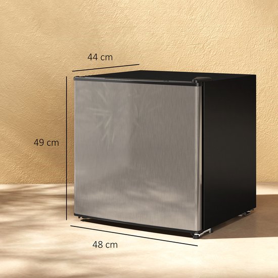 Mini Koelkast - 46L Zilver Verplaatsbaar Vrijstaand Met - Omkeerbare Deur Verstelbare Thermostaat 0-8°C - Stille 41dB Energieklasse F - Voor Thuis Slaapkamer Kantoor Hotel Drankkoelkast Kleine Koelkas — afbeelding 2