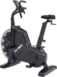 Zwarte FitBike 'The Beast' airbike met display, zadel en grote ventilator.