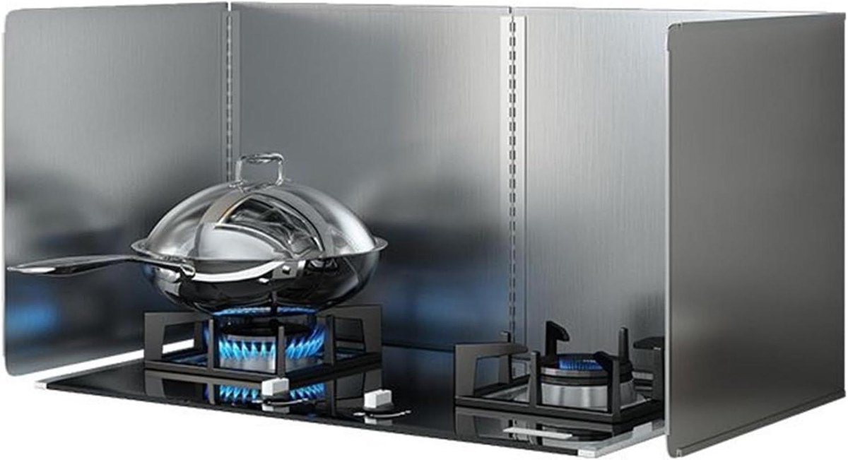 Spatplaat Keuken Vetvanger Fornuis Koken Beschermen Opvouwbaar Ontwerp 40x80x40cm Zilver