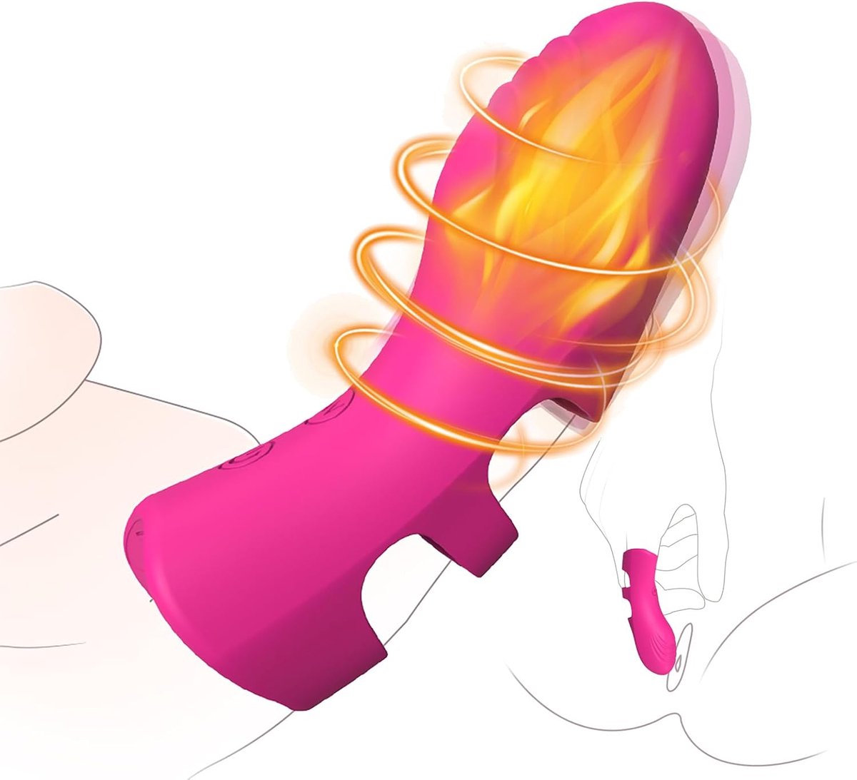 Daity Vingervibrator — Seksspeeltje voor vrouwen — Voorzien van 10 vibratiestanden en een verwarmingsfunctie — Vlindervormige vibrator, ontworpen voor stimulatie van de clitoris, G-spot en tepels — Intimiteitshulpmiddel voor vrouwen — Minivibrator