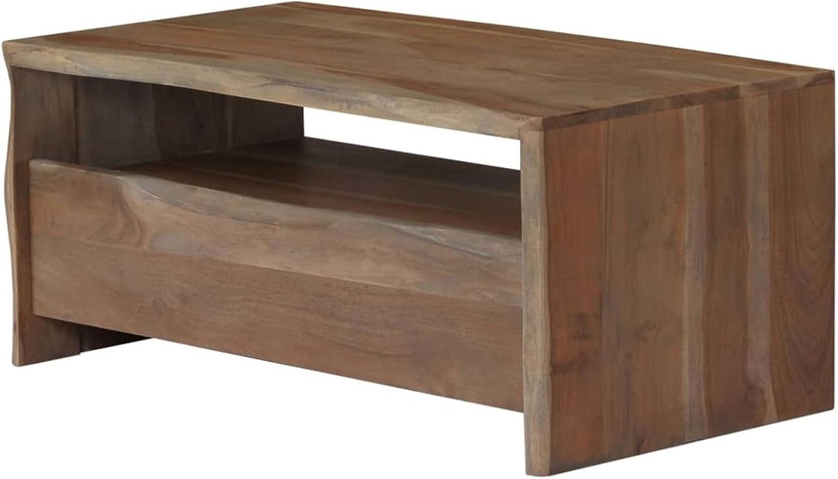 Salontafel - Bijzettafel Hout - Woonkamer Decoratie - Unieke Live Edge - 90x50x40cm - Grijs