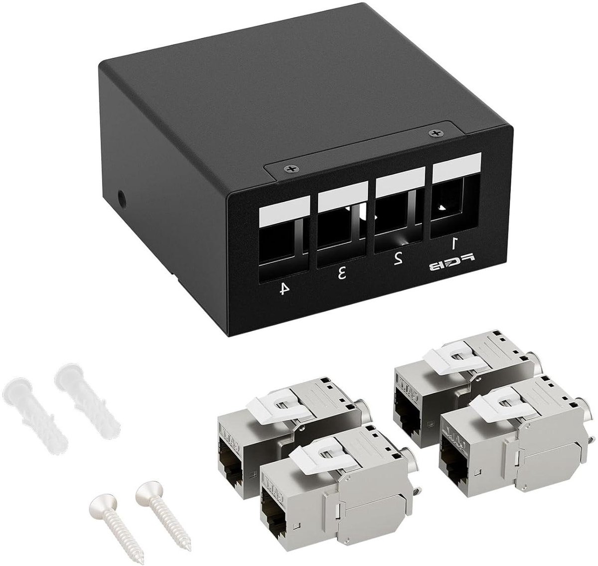 Patchpaneel - Netwerkverdeler - Netwerk Installatie - 10Gbps Snelheid - 4 Poorten - Metaal