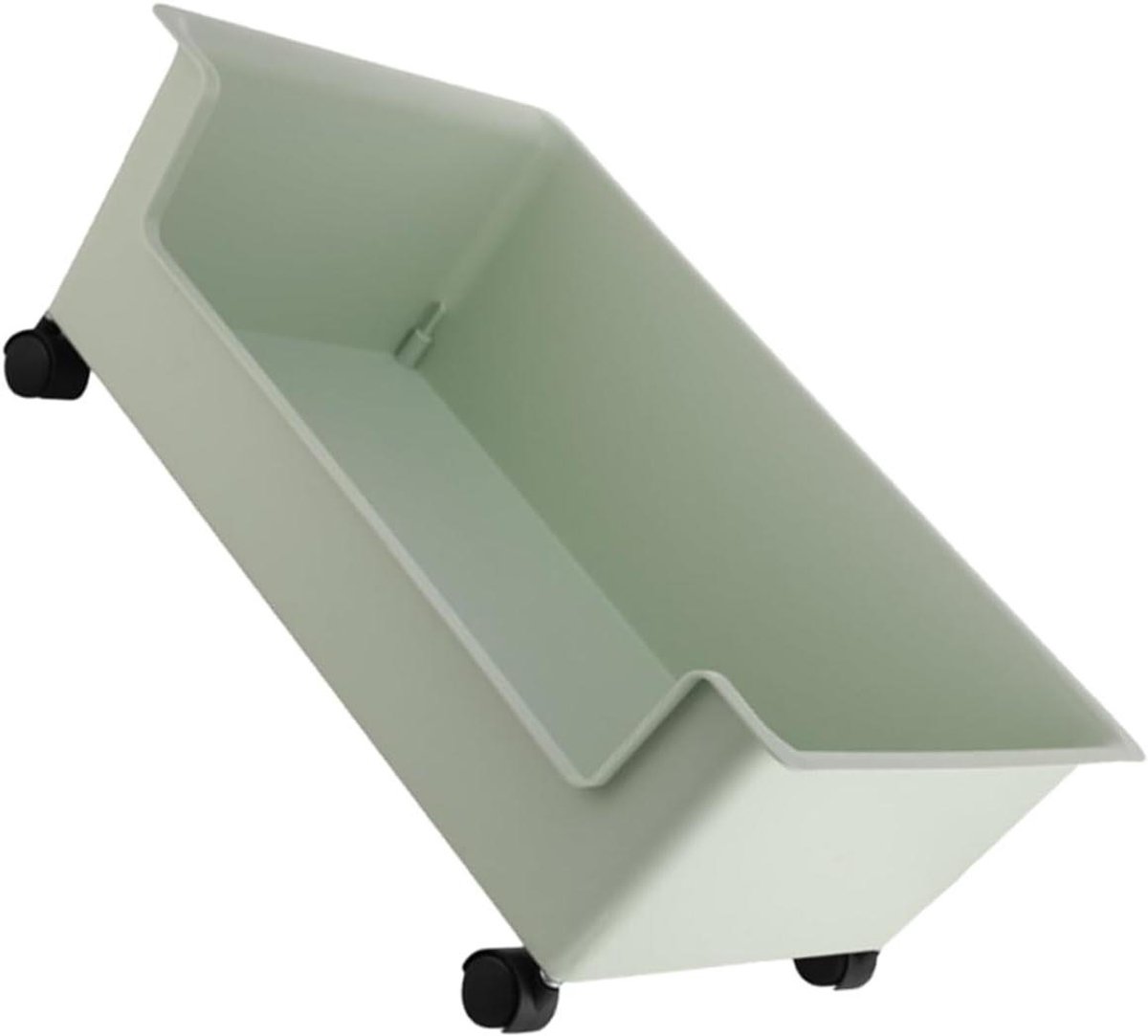 Boekopbergdoos met Wielen - Mobiele Opbergkist - Boeken Opbergen - Stevig Kunststof Materiaal - 39.5 x 28.4 x 15.7 cm