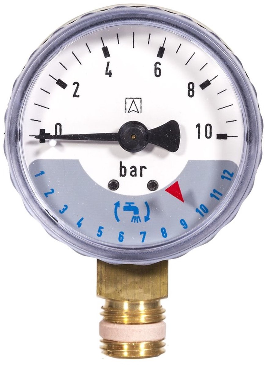 Resideo Manometer M70AF Uitgang, 0-10bar, naar Primuscenter DWC, M70AF-A10MR