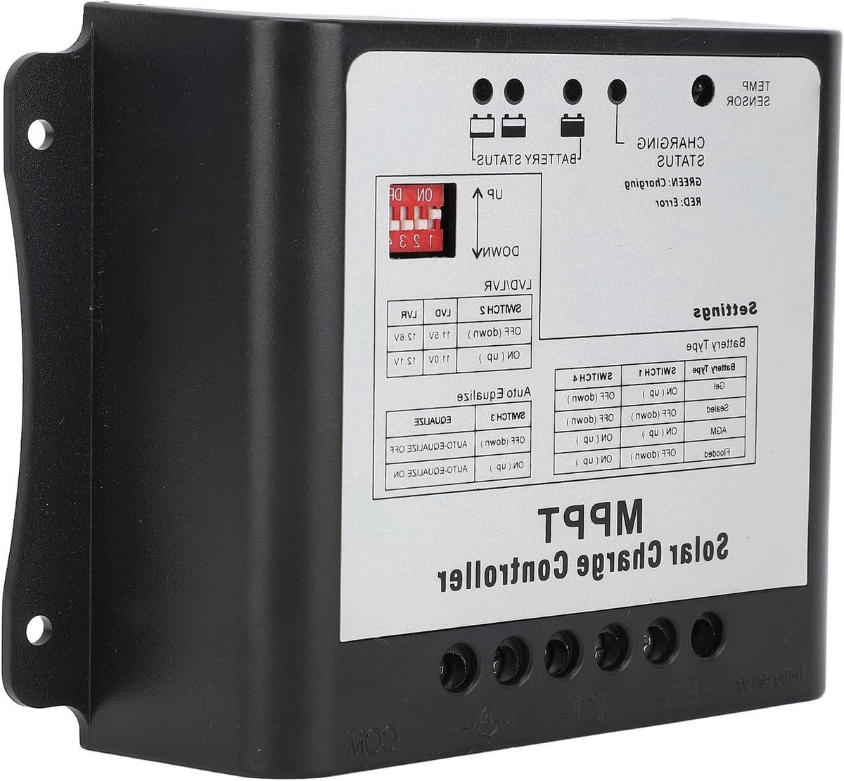 Zonnelaadcontroller - MPPT Controller - Batterijen Laden - Aluminiumlegering Constructie - 15A - Grijs
