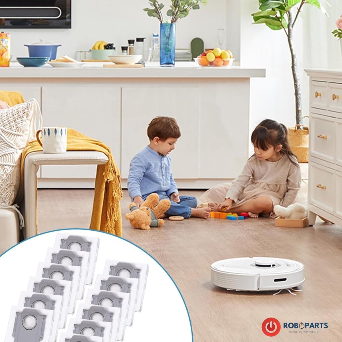 Vervangende Stofzakken - Robot Stofzuiger Zakken - Huis Schoonhouden - Automatische Sluiting - 12 Stuks - Wit