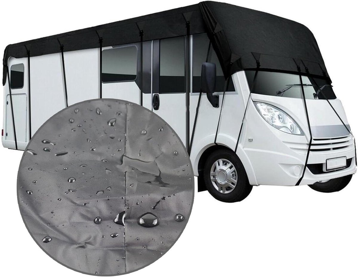 Dakzeil Caravan - Camperhoes Beschermhoes - Voertuig Beschermen - Waterdicht Oxford Doek - 5m tot 8.5m - Grijs