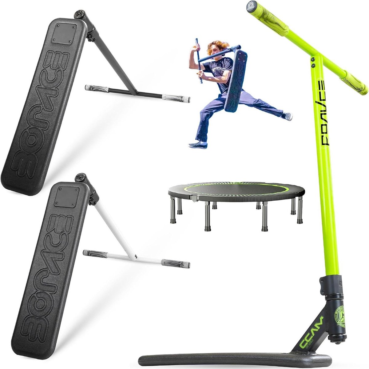 Stuntstep Trampoline Pro - Trickstep Indoor Outdoor - Nieuwe Tricks Leren - Gepatenteerd Pro Systeem - 82.5cm Hoog - Groen