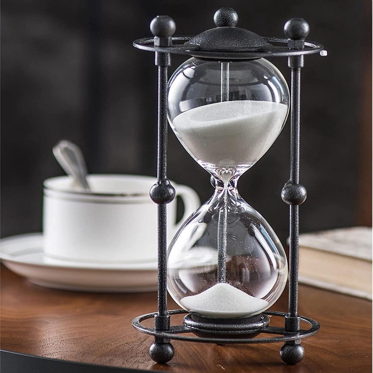 Zandloper Timer - Zandklok Decoratie - Tijd Management - Kindveilig Glas - 15 Minuten - Wit Zand