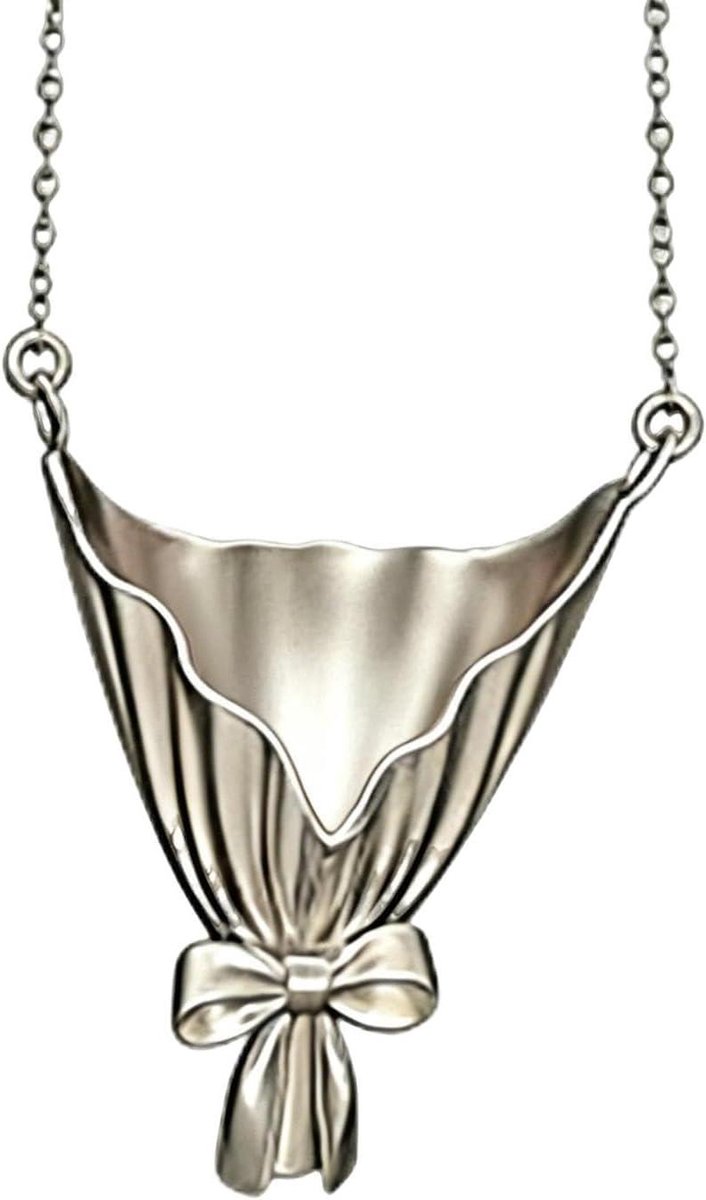 Bloemenvaas Ketting - Neksieraad Charm - Dagelijks Dragen - Draagbaar Vaas Ontwerp - 41-50 cm Ketting - Zilverkleurig