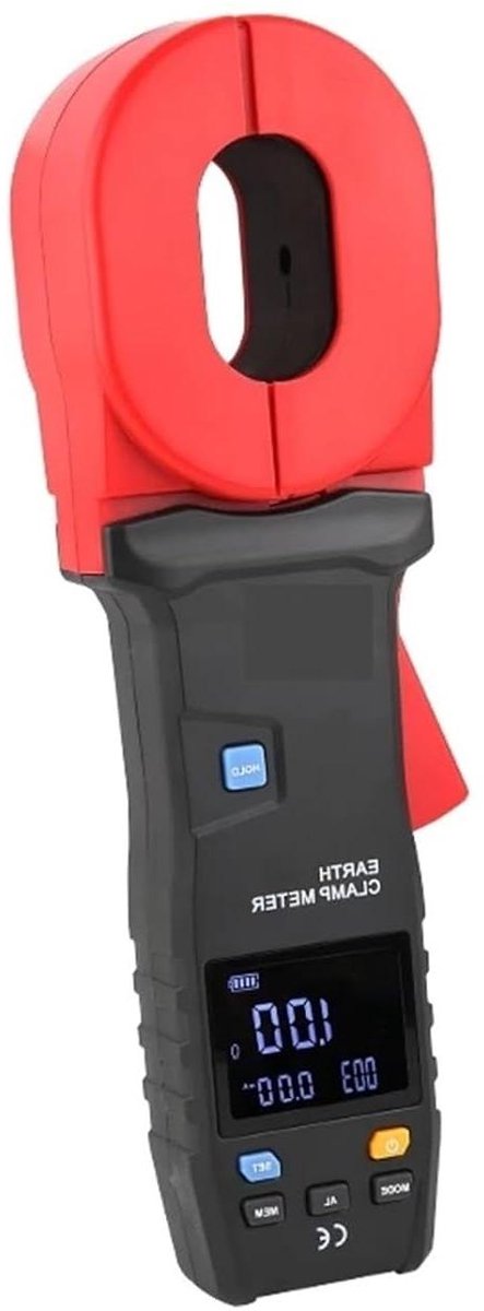 Megohmmeter, Isolatietester, Klem Aardweerstand Plus 9999 Tellingen Bliksembeveiligingscircuitmeter Met Automatisch Bereik voor het testen van elektrische apparatuur