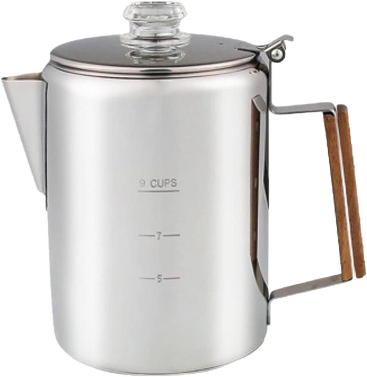 Camping Koffiezetapparaat - Roestvrijstalen Percolator - Buiten Koffie Zetten - Warmte Isolerend Ontwerp - 9 Kopjes - Zilver