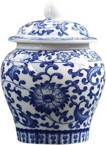 Keramische Gemberpot - Decoratieve Vaas - Huisdecoratie - Klassiek Blauw-Wit - 95 x 122 cm - Blauw Wit