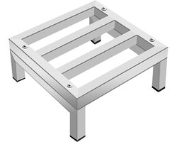 Apparaat Verhoger - Meubelvoet Stand - Apparaten Verplaatsen - Roestvrij Staal - 25x25x10cm - Zilver