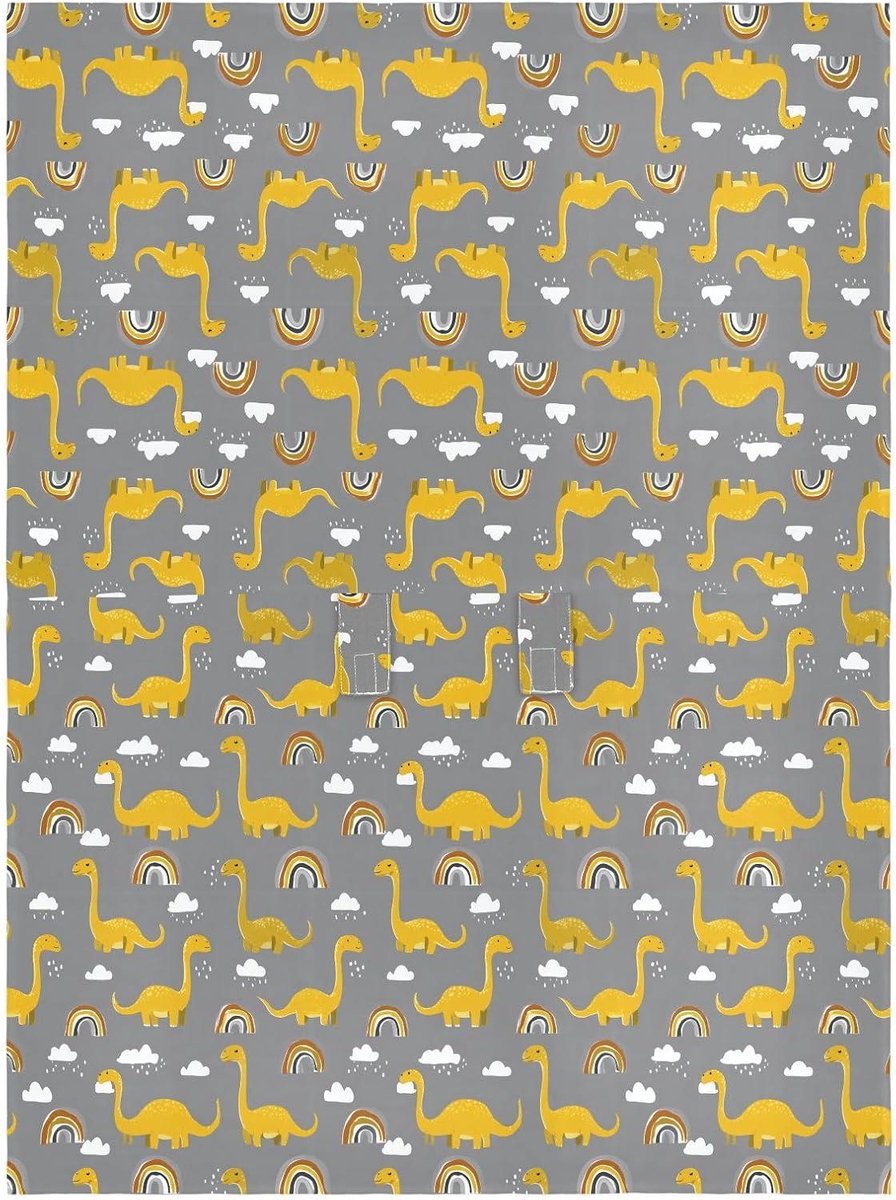 Kinderwagenhoes - Wieg Cover - Reisbescherming Baby - Verstelbare Riemen - 120 x 90 cm - Wildlife Dino Regenboog Grijs