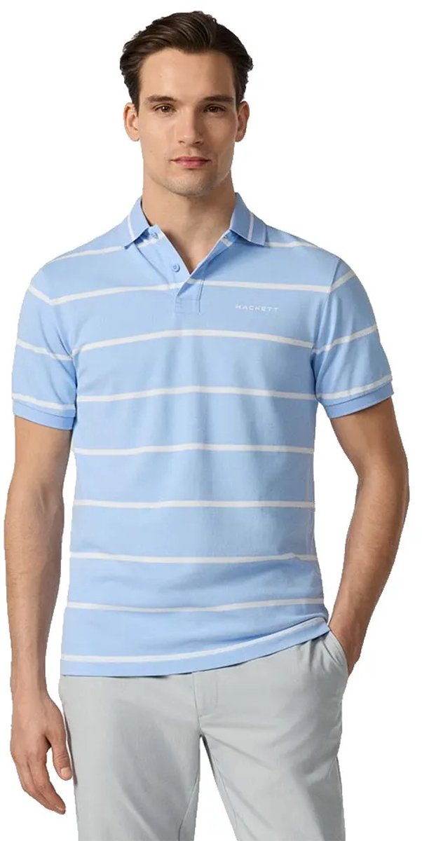 Hackett Hm5600194 Korte Mouw Poloshirt Blauw S Man
