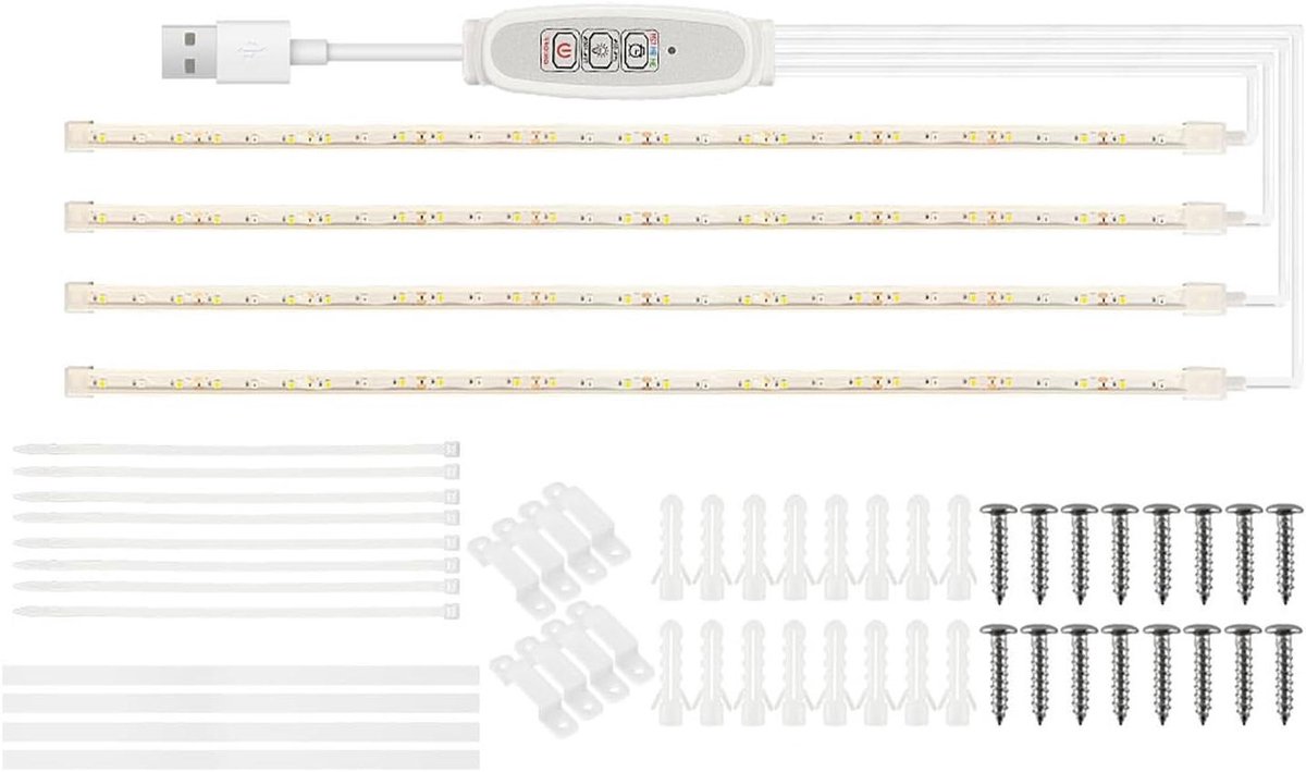Planten Groei Lamp - Kweeklamp LED - Binnen Tuinieren - Intelligente Timer - 3 Strips - Warm Rood