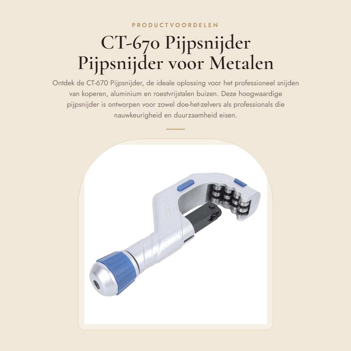 Dailygoods- Pijpsnijder RVS - Pijpsnijder voor koperen/aluminium/roestvrijstalen buizen - Diameter snijbuis 5-70 mm - Lichtgewicht 1050 g - Nauwkeurig snijden met schone incisie - Buizensnijder