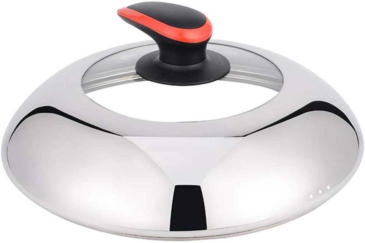 Steelpan Deksel Pot Deksel Roestvrij Staal Gehard Glas Universele Huishoudelijke Wok Deksel (18cm)