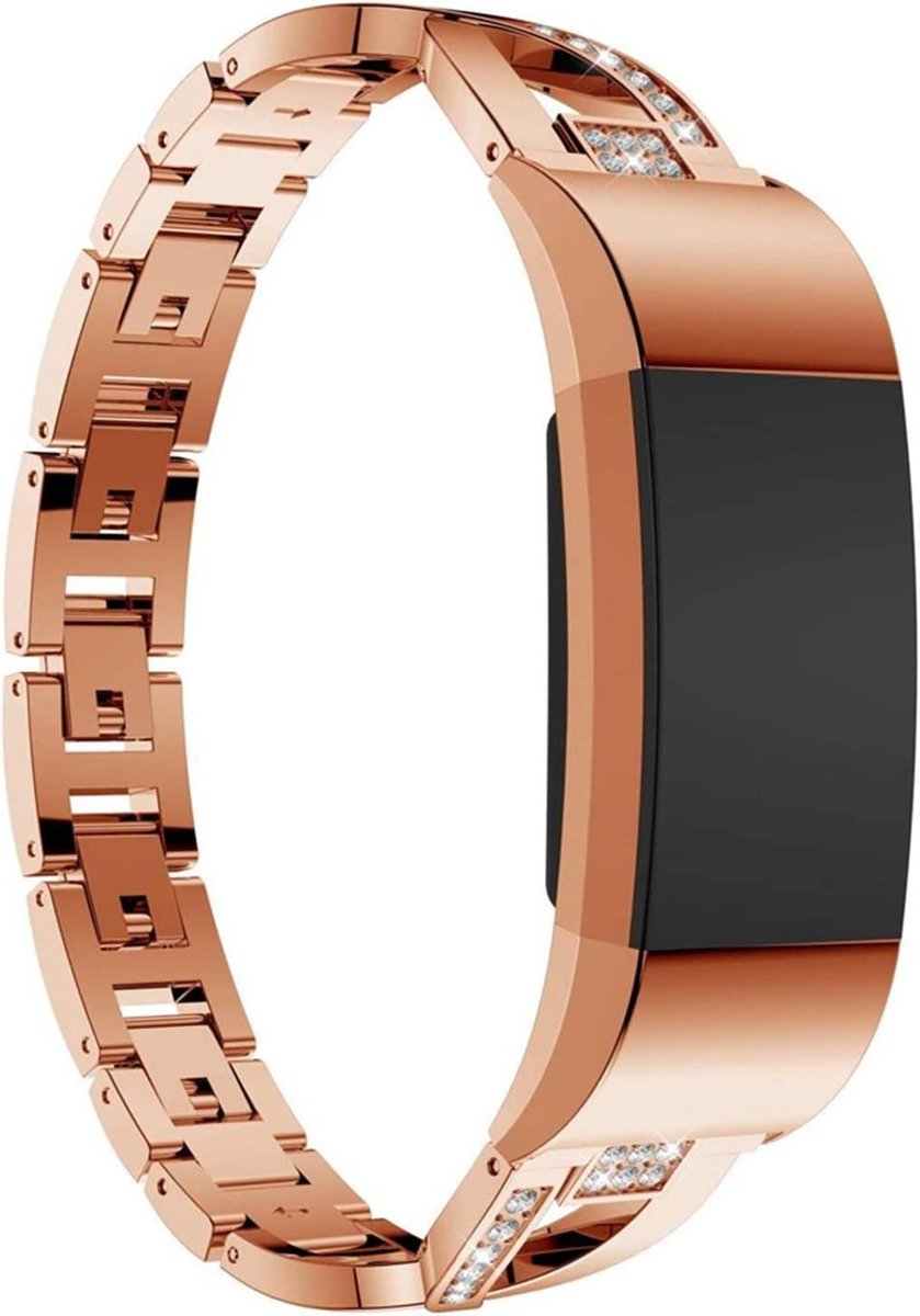Metalen Band - Strass Armband - Smartwatch Versieren - Verstelbare Lengte - 5.5-7.6 Inch - Zilverkleurig