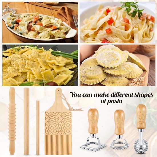 Pastamaker Hout - Gnocchi Bord - Zelf Pasta Maken - Inclusief Stempel - N.v.t. - Natuurlijk van Pastamaker — afbeelding 5