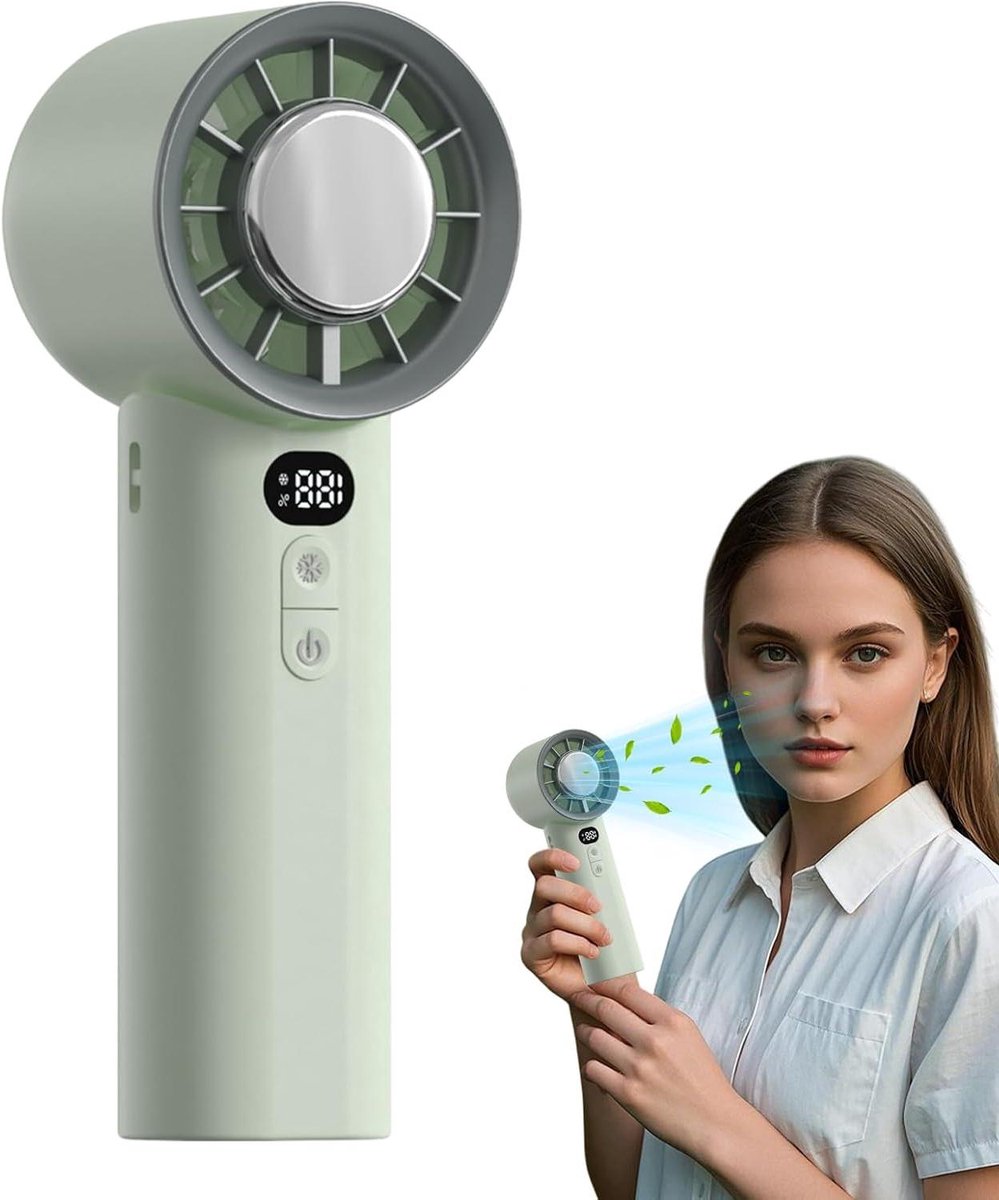 Opvouwbare Ventilator - Persoonlijke Ventilator - Directe Frisheid - Stille Luchtstroom - 16.9cm Hoog - Lichtgroen
