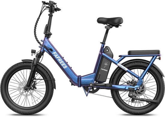 Fafrees Elektrische fiets - Actieradius120km - Verwijderbare batterij 36 V 20Ah - Motor 250W - Shimano 7 versnellingen - Koppelingssensor aan beide zijden - 20 Inch Commuter E-Bike - Dubbele Vering - 20 Inch opvouwbare Commuter E-Bike - Donkerblauw van FAFREES — afbeelding 2