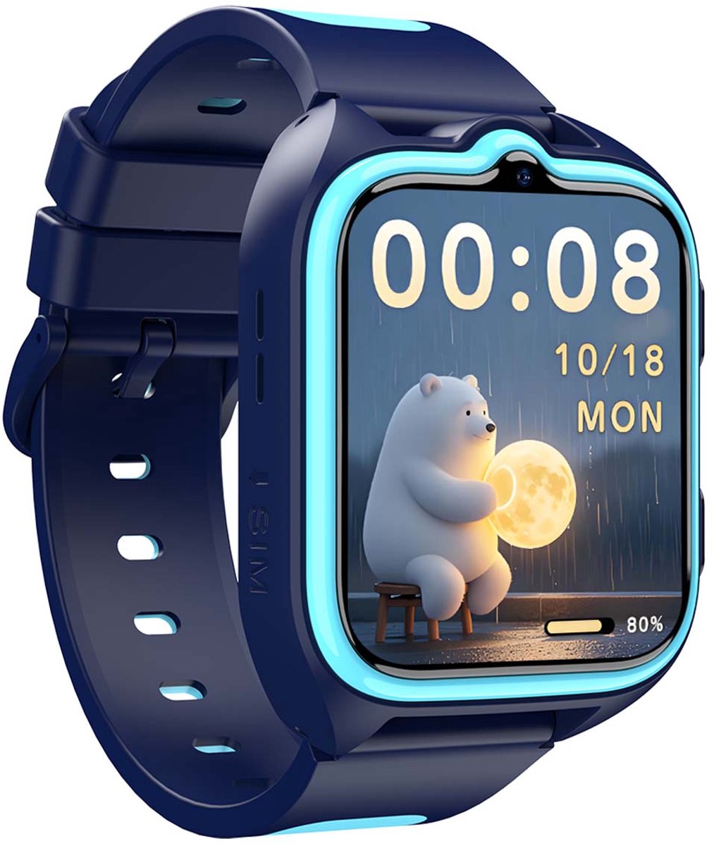 Blackview Z30 Smartwatch - Kids Smartwatch - 1,75" TFT scherm - 800 mAh - 4G Belfunctie - Bluetooth 5.2 - SOS-knop - GPS - LED-zaklamp - Blauw