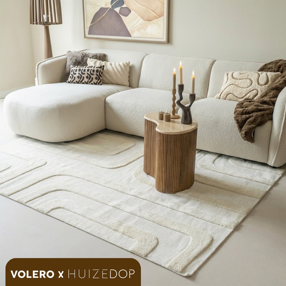 Studio Clarice Wollen vloerkleed - Judith Lines Creme - 230x330cm