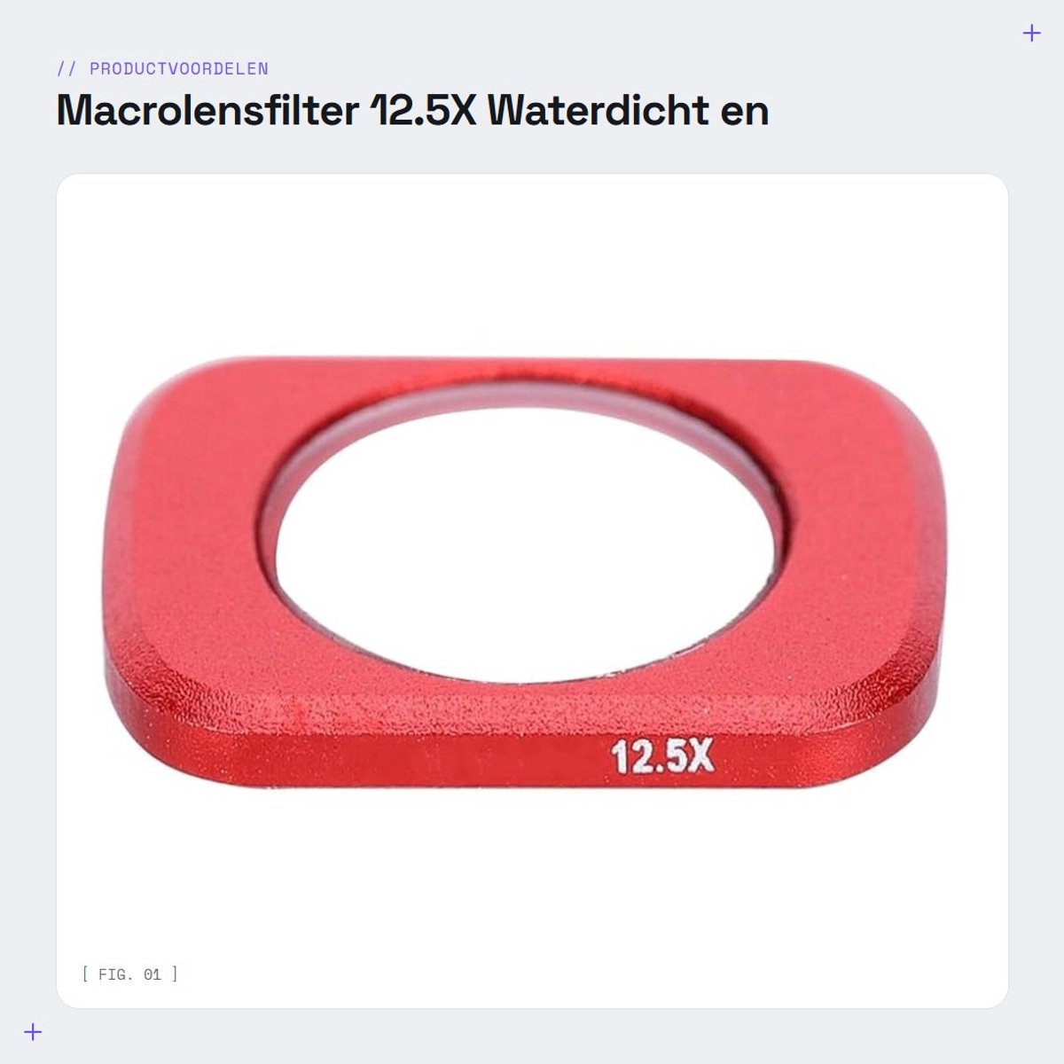 Dailygoods- Macrolensfilter 12.5X - Waterdicht - Magnetisch - Krasbestendig - Lichtgewicht - Aluminiumlegering + Optisch Glas - Macrofilter