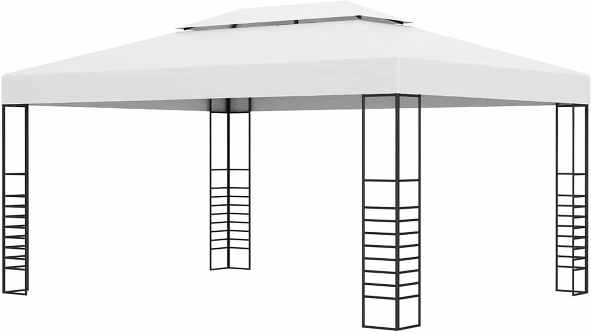 Tuinpaviljoen - Feesttent Buiten - Buitenfeest Organiseren - Waterdicht Dak - 4 x 3 Meter - Wit