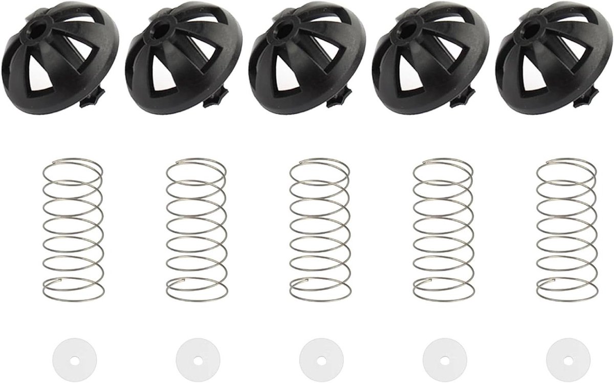 Koffiezetapparaat Onderdelen - Brouwmand Kit - Koffie Maken - Veerbelaste Stopper - 5 Stuks - Zwart