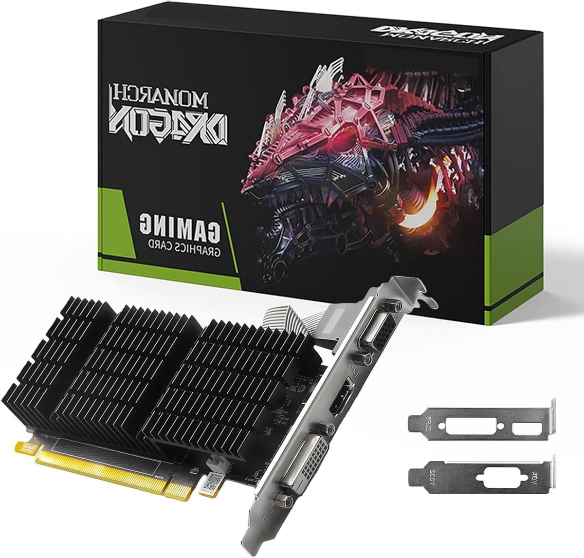 Grafische Kaart - Videokaart PC - Kantoorwerk - Passieve Koeling - 2 GB DDR3 - Zwart